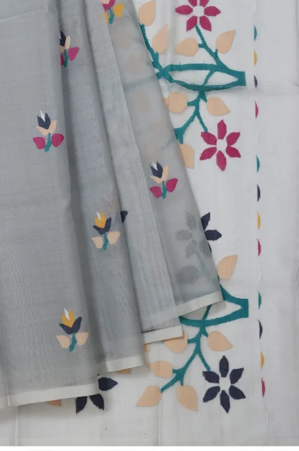 Ash Bengal Jamadani Saree