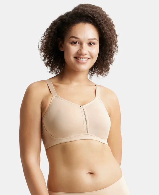 Super Combed Cotton Elastane Stretch Full Coverage Minimizer Bra - Image 2