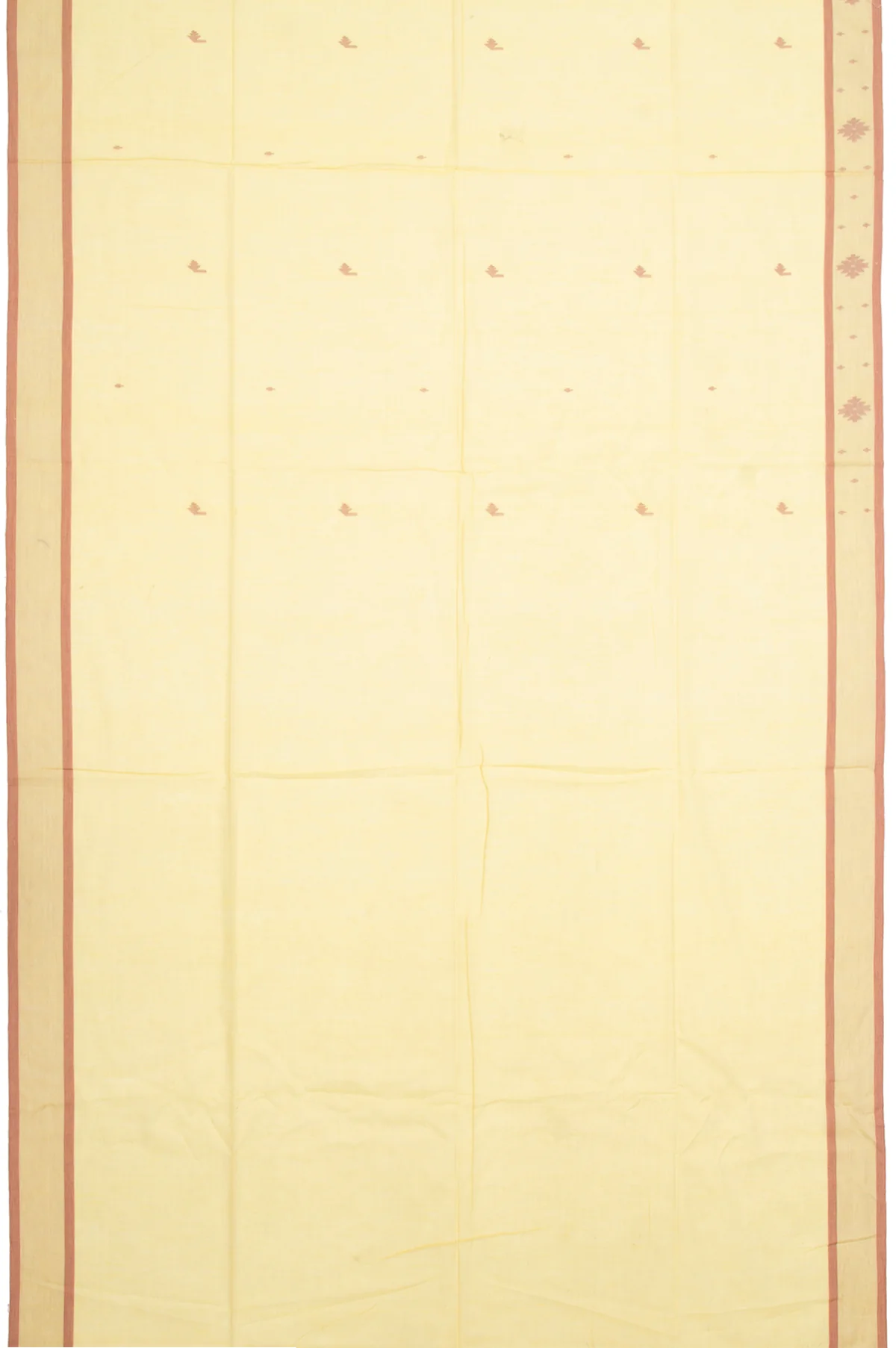 Neon Yellow Bengal Jamdani Saree - Image 5