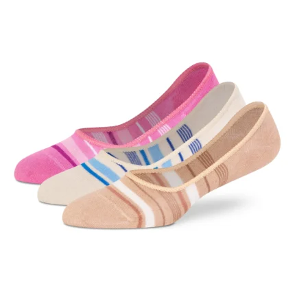 Baby Pink Beige Grey No-Show Socks - Women (Pack of 3)