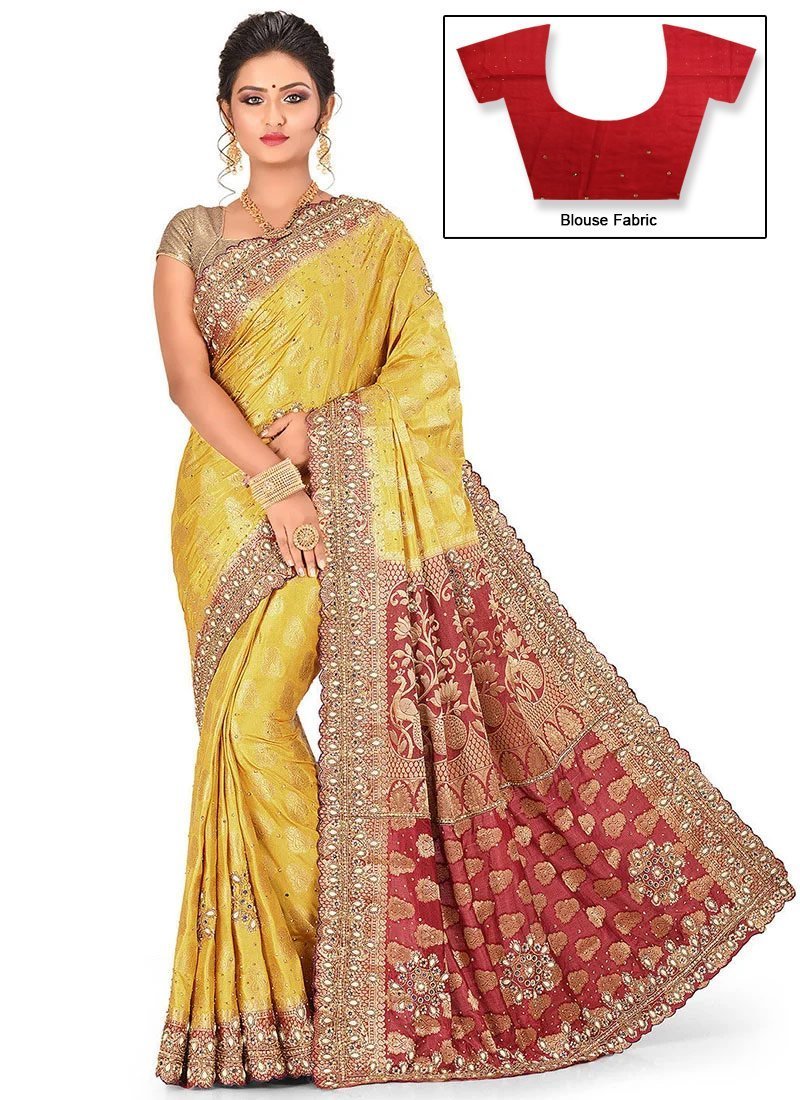 Yellow Art Silk Kancheepuram Saree Festive Wear