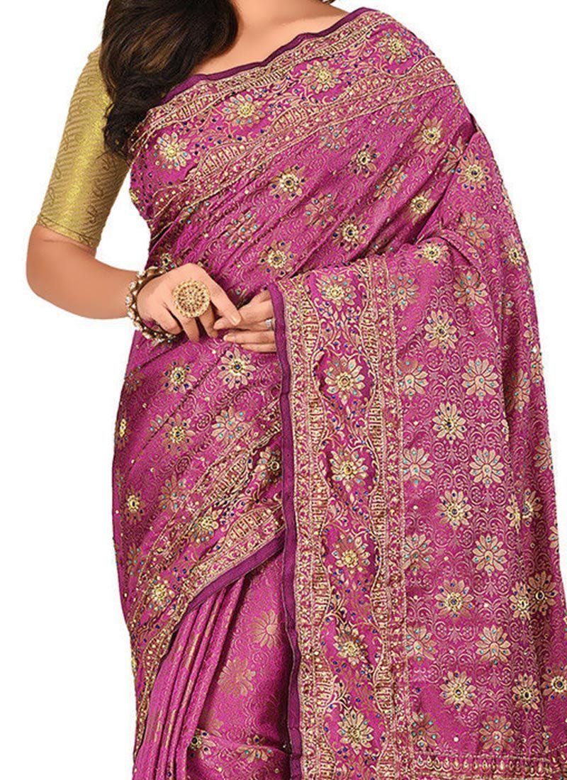 Pink Art Silk Kancheepuram Saree Festive Wear - Image 2