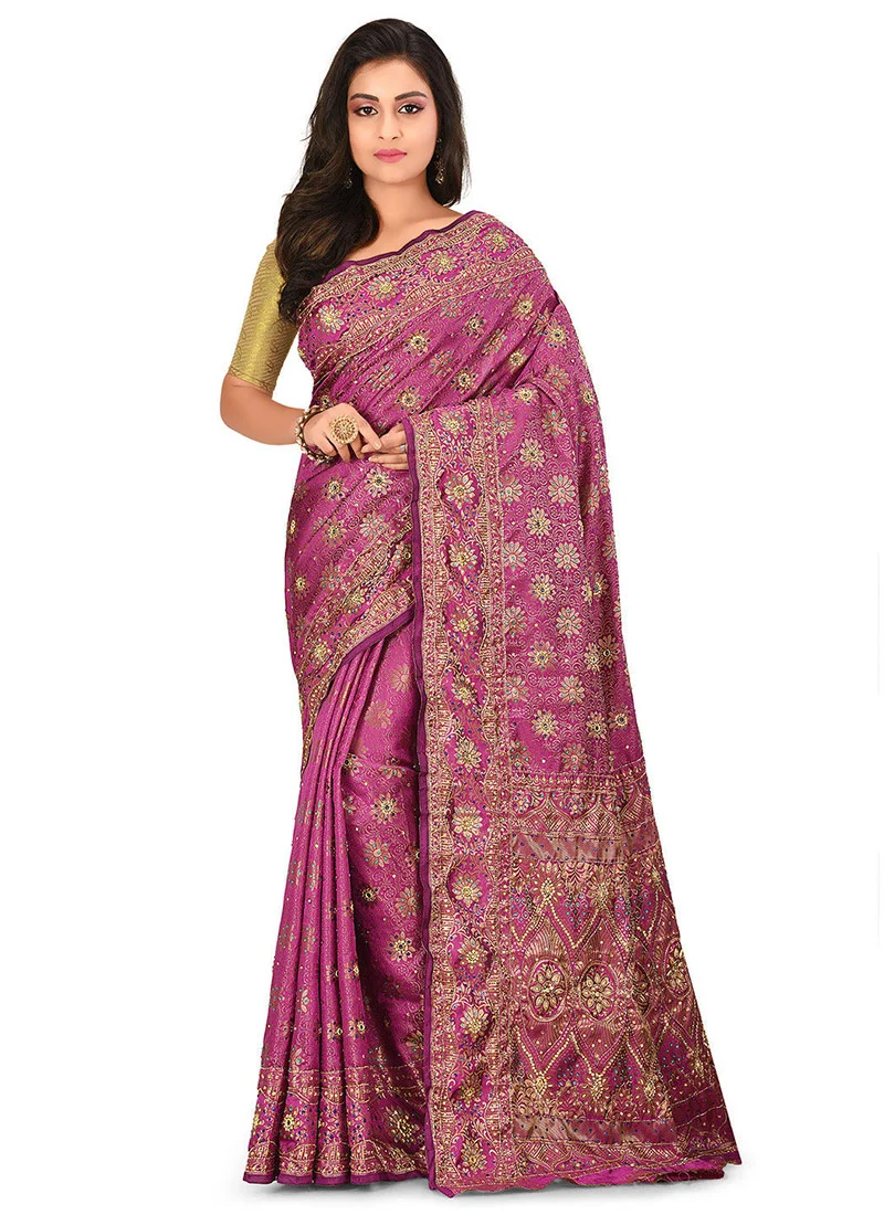 Pink Art Silk Kancheepuram Saree Festive Wear