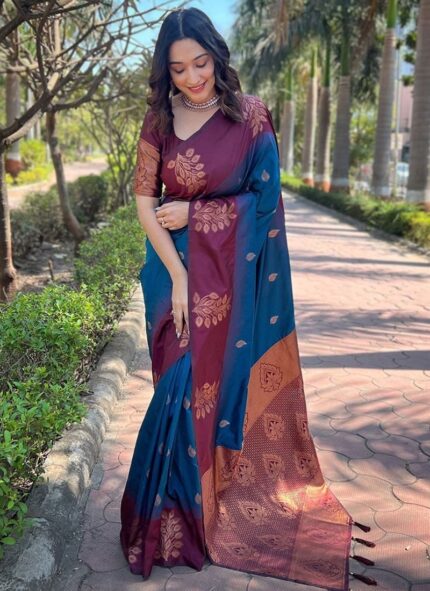 Banarasi Silk Zari Woven Jacquard Saree For Festive Glamour Festive Wear