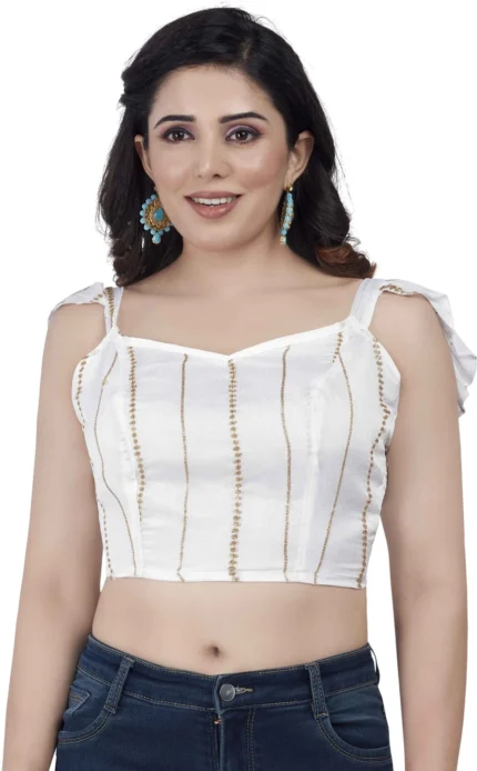 Golden Line V-Neck Women Blouse