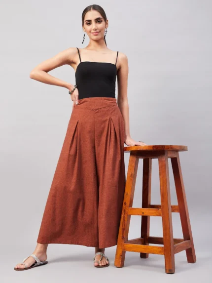 Rust Smart Casual Beautiful Hot Handloom Palazzo