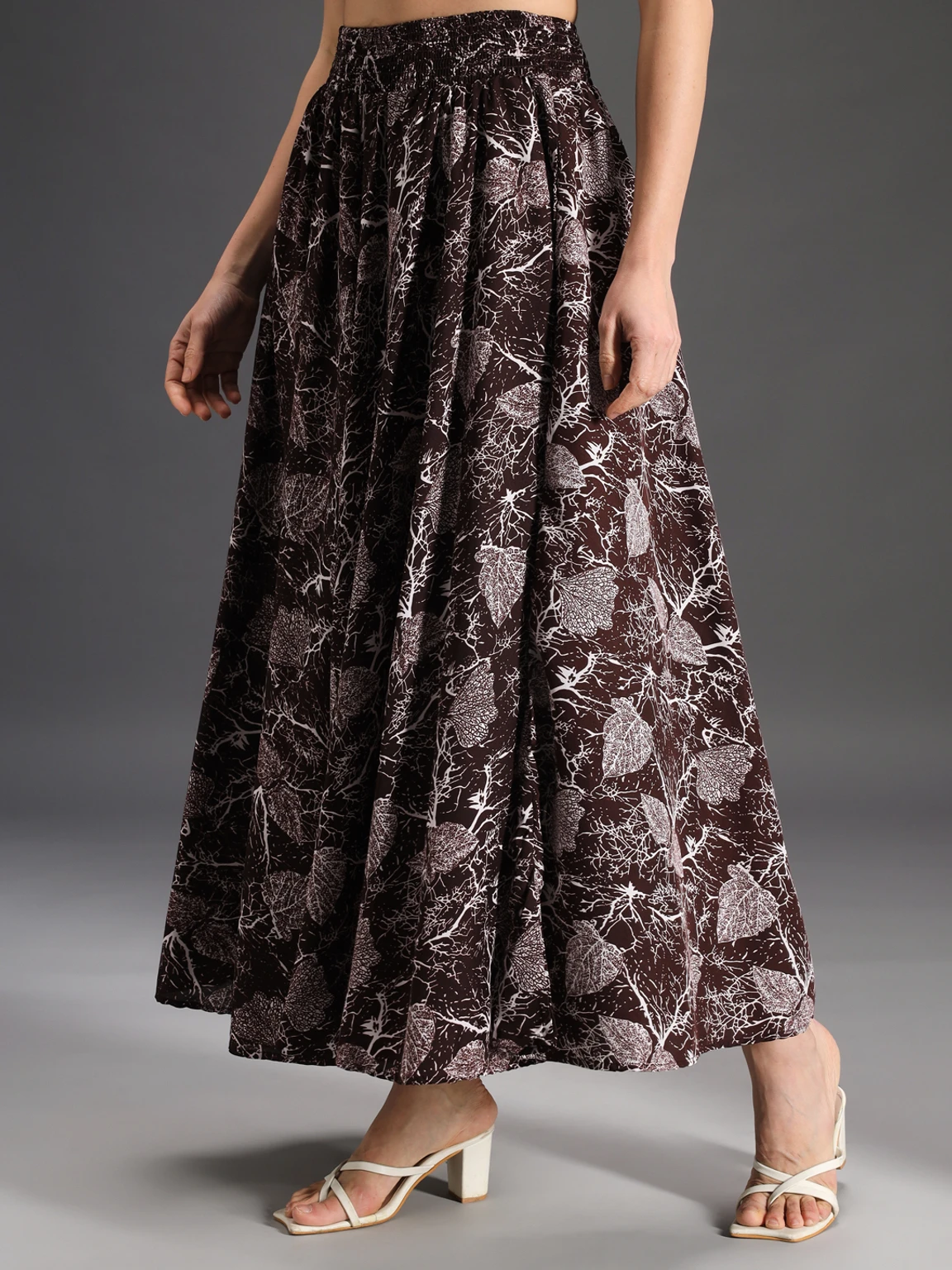 Women Flared Brown, Grey, White Viscose Rayon Palazzos - Image 4