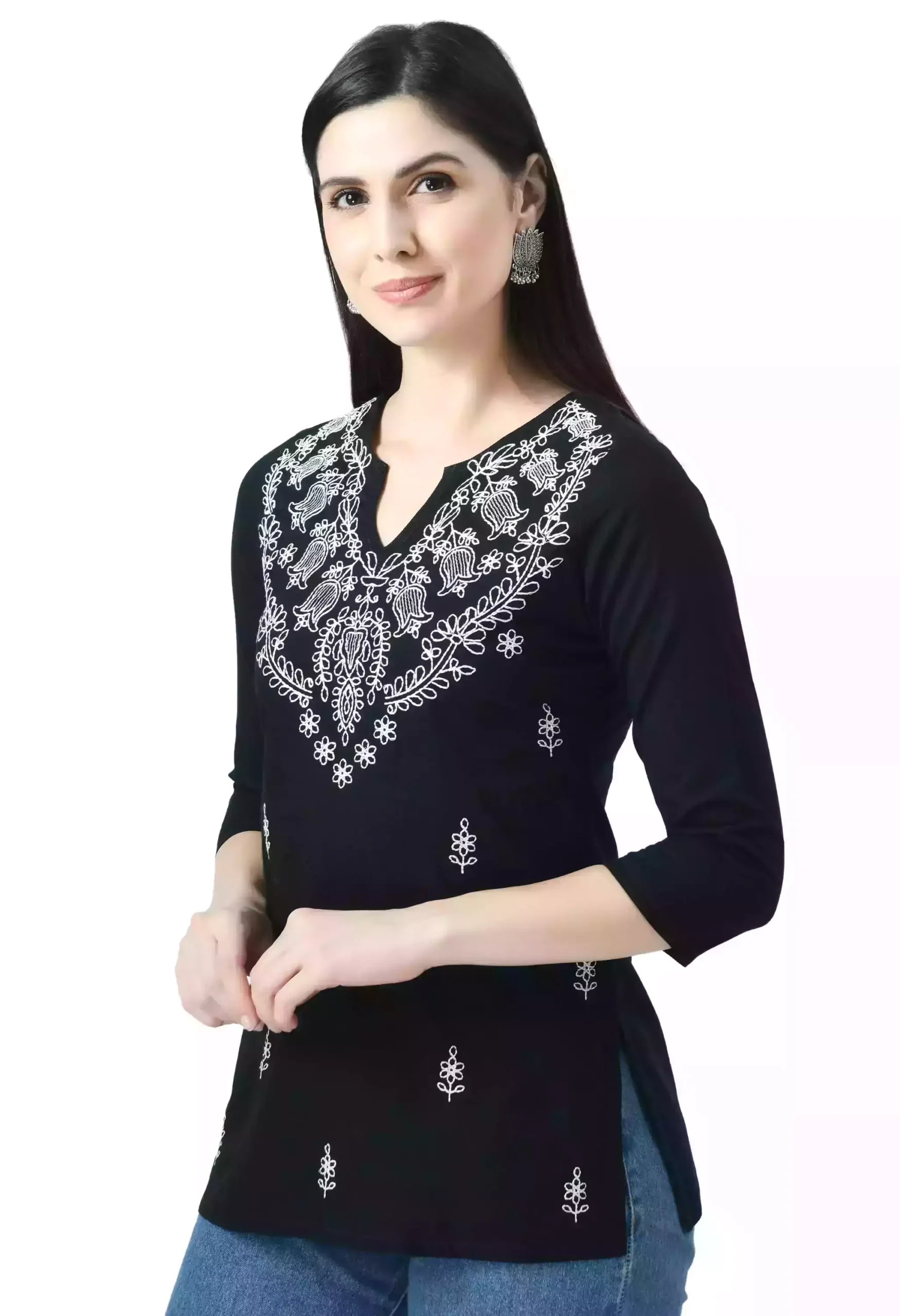 Black Chikankari Short Kurti - Image 7
